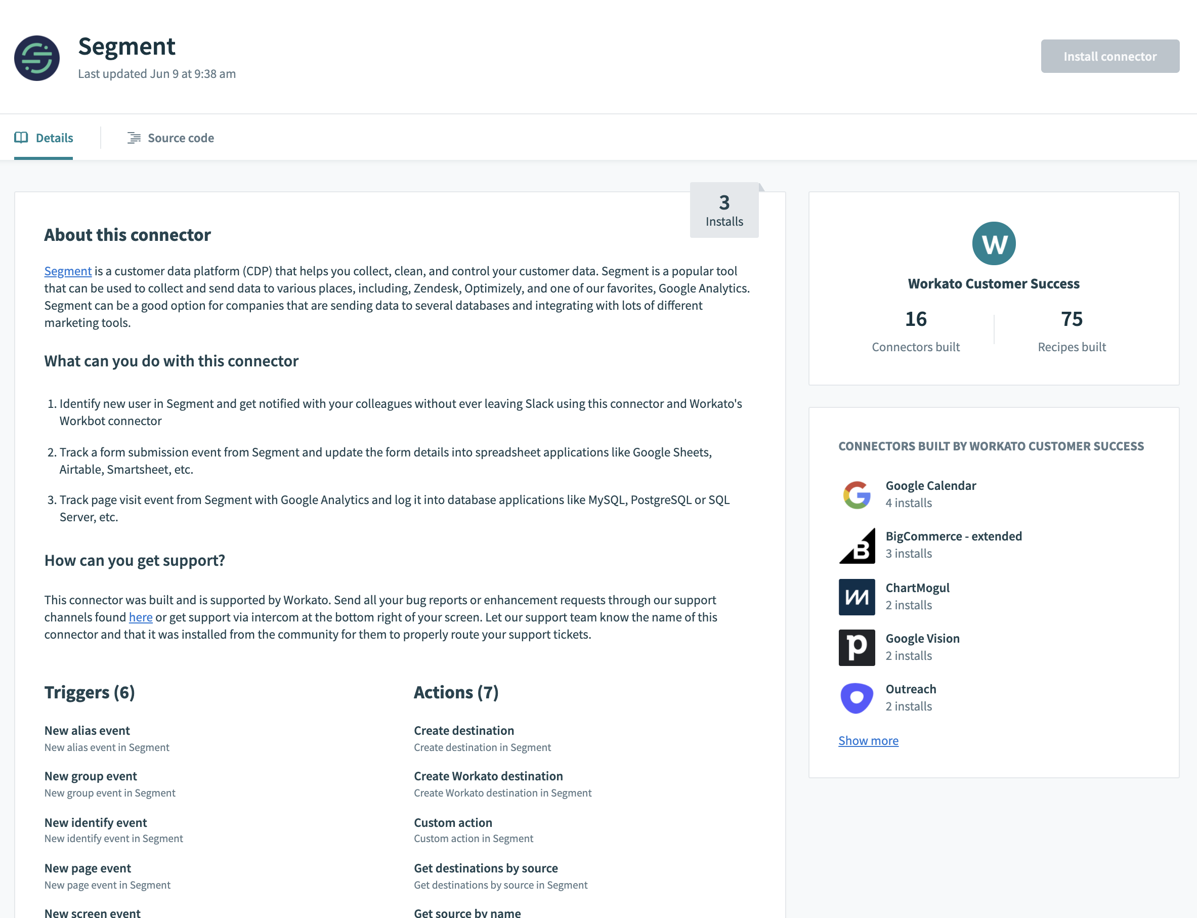 Segment Connector Landing Page