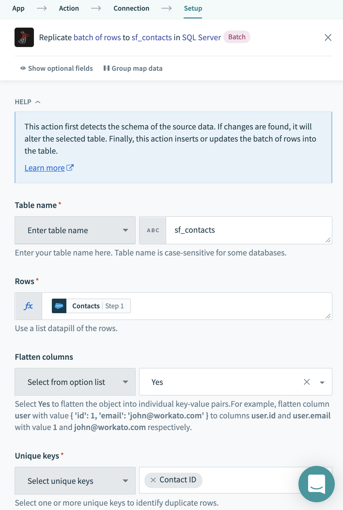 SQL Server Setup Fields